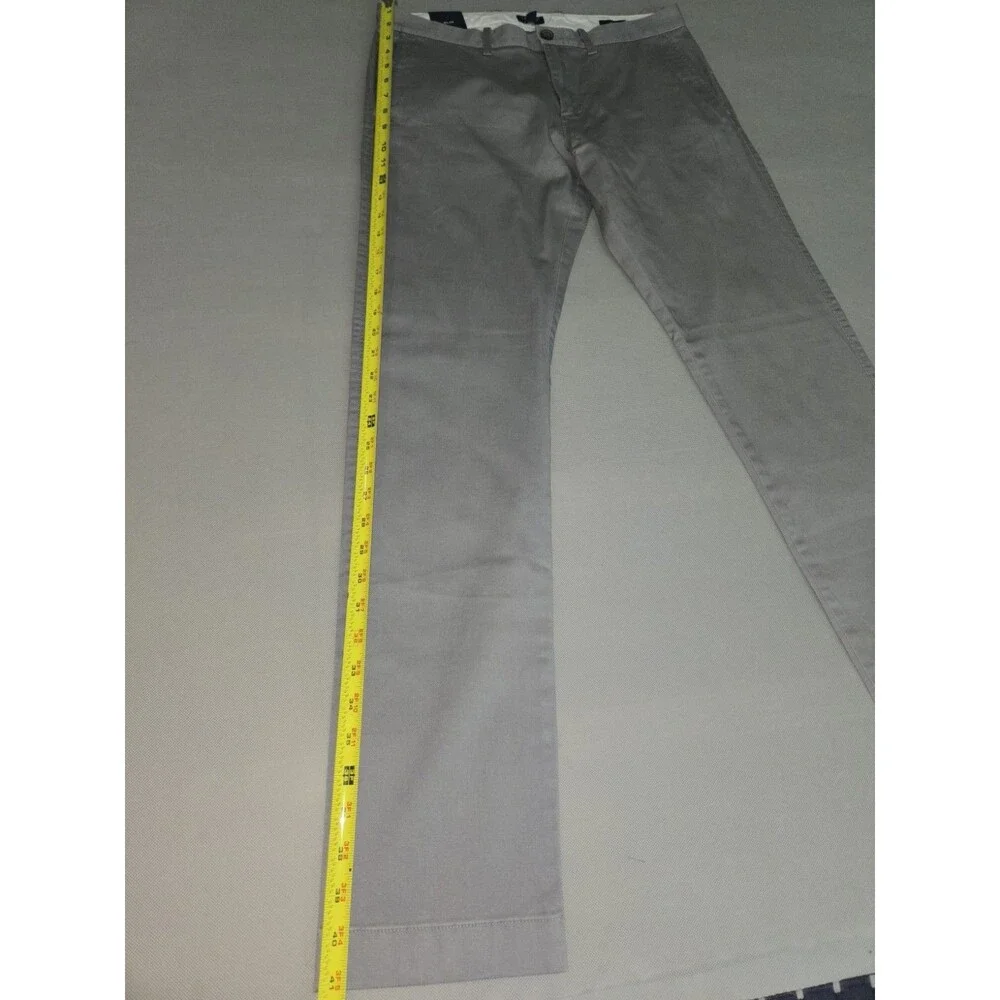 J.Crew Flex Chino Pants Men Slim Fit Grey Size 30x32 Stretch Cotton Flat Front